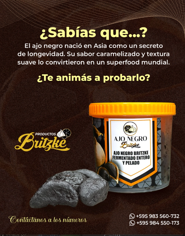 Pote de ajo negro Britzke fermentado entero y pelado