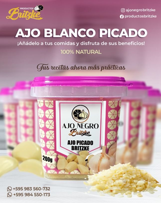 Pote de ajo blanco picado Britzke, 200 g